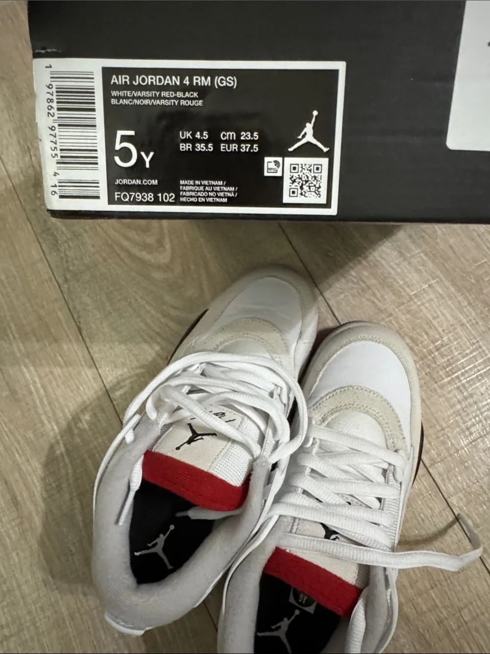 Nike Kids White Sneakers with Red Accents - Air Jordan